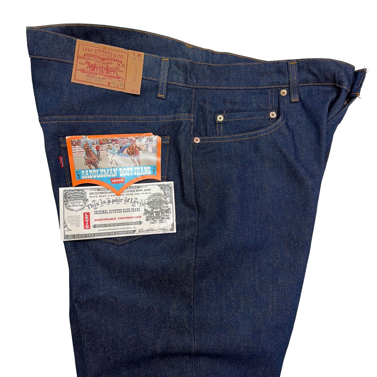 デッドストック 80s LEVIS リーバイス 517 66後期 黒カン ブーツカット