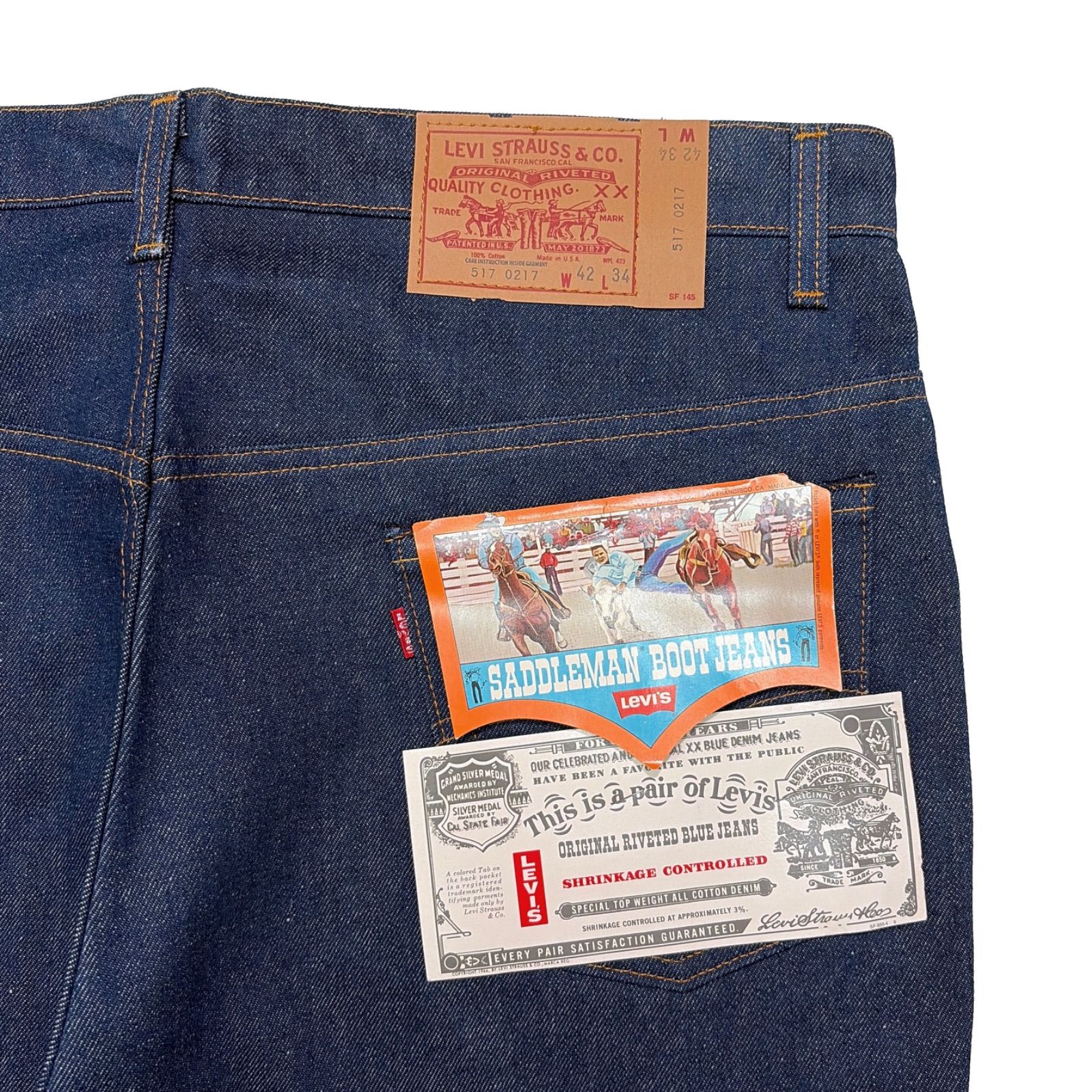 デッドストック 80s LEVIS リーバイス 517 66後期 黒カン ブーツカット