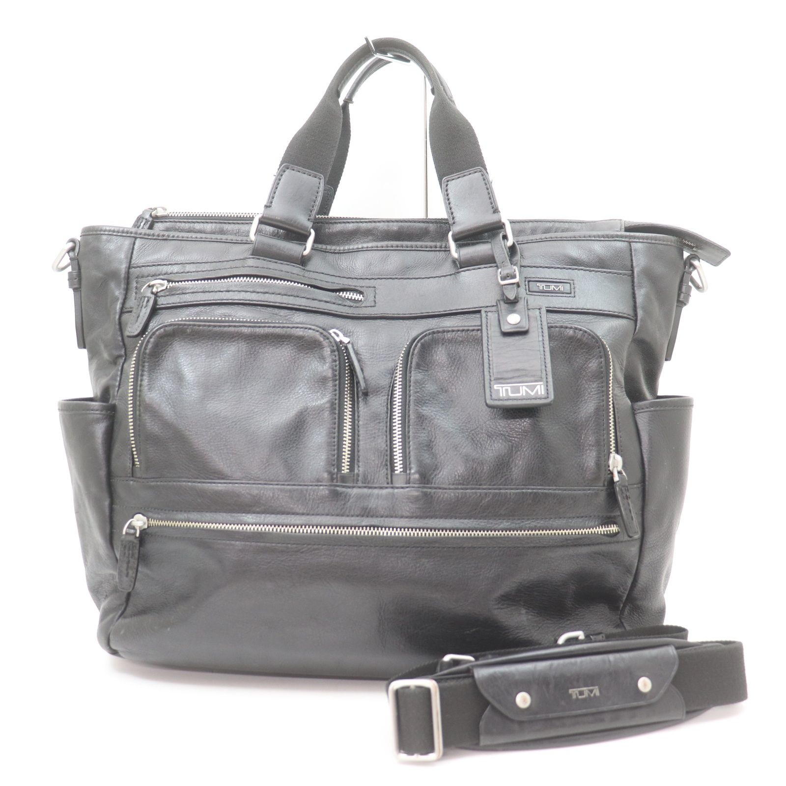 ITCKPUKCDICY TUMI トゥミ レザー 2WAY トート ハンド ショルダー バッグ ブラック 黒 メンズ ビジネス 仕事 多機能 ITCKPUKCDICY TUMI トゥミ レザー 2WAY トート ハンド ショルダー