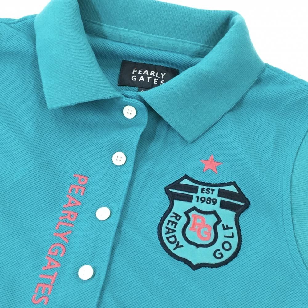 PEARLY GATES ノースリーブポロシャツ ロンパース 超美品】パーリーゲイツ ノースリーブポロシャツ ターコイズブルー