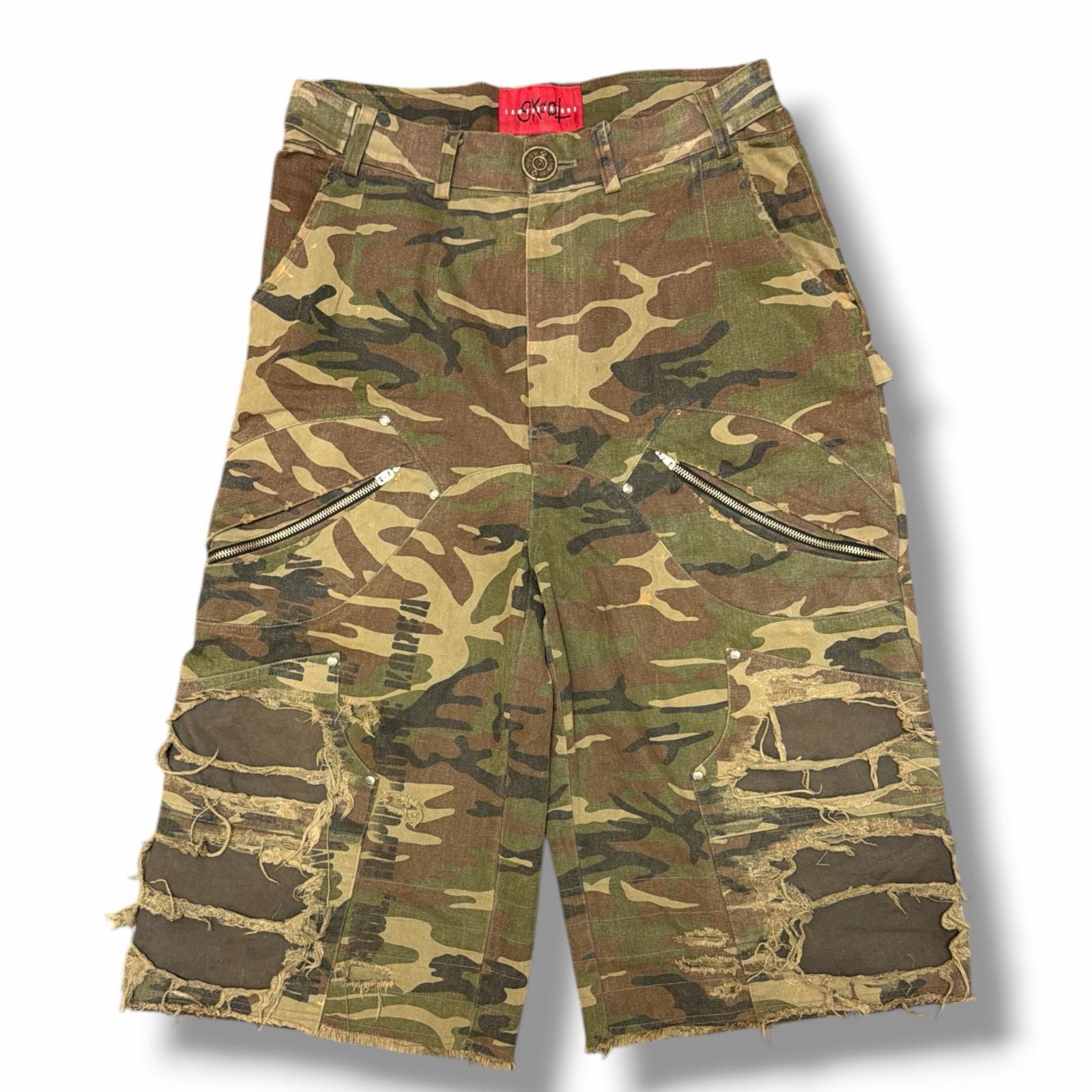 パンツ skoot grow op camo jorts SKOOT GROW OP CAMO JORTS カモショーツ ハーフパンツ スクート カモ F