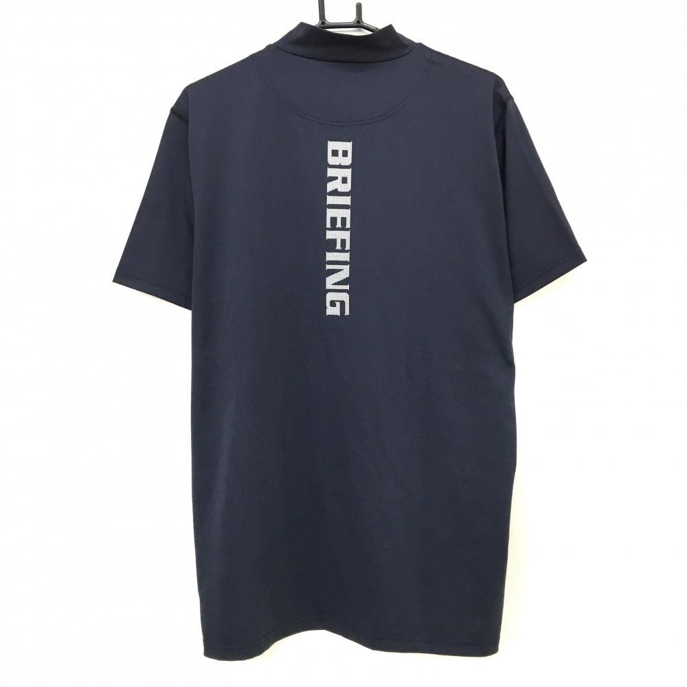 超美品】ブリーフィング 半袖ハイネックシャツ ネイビー×白 後ロゴ