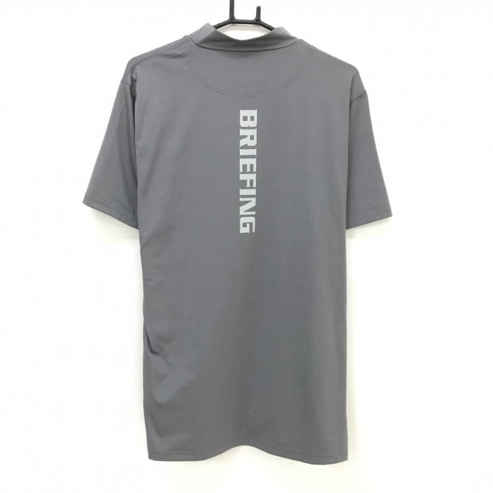 超美品】ブリーフィング 半袖ハイネックシャツ グレー×白 後ロゴ