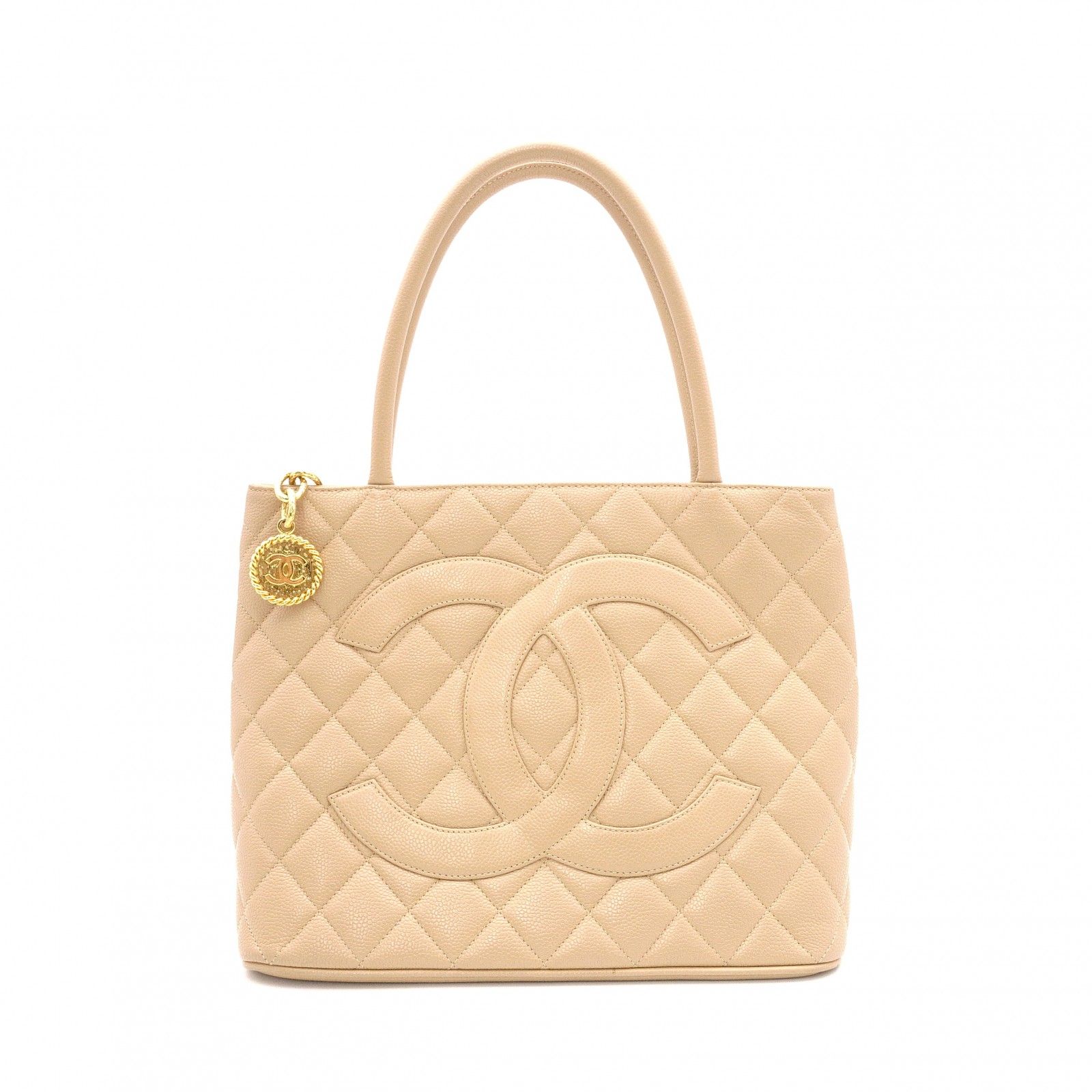 CHANEL シャネル 復刻トート トートバッグ レザー ベージュ ゴールド金具 ショルダー