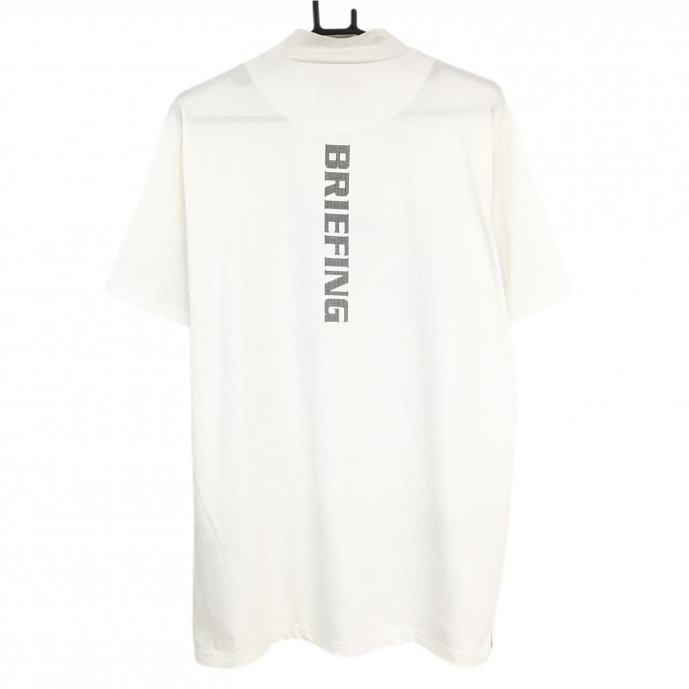 お値下げ中✨美品✨BRIEFING ハイネック シャツ 半袖 ブリーフィング 白 美品】ブリーフィング 半袖ハイネックシャツ 白×黒 後ロゴプリント