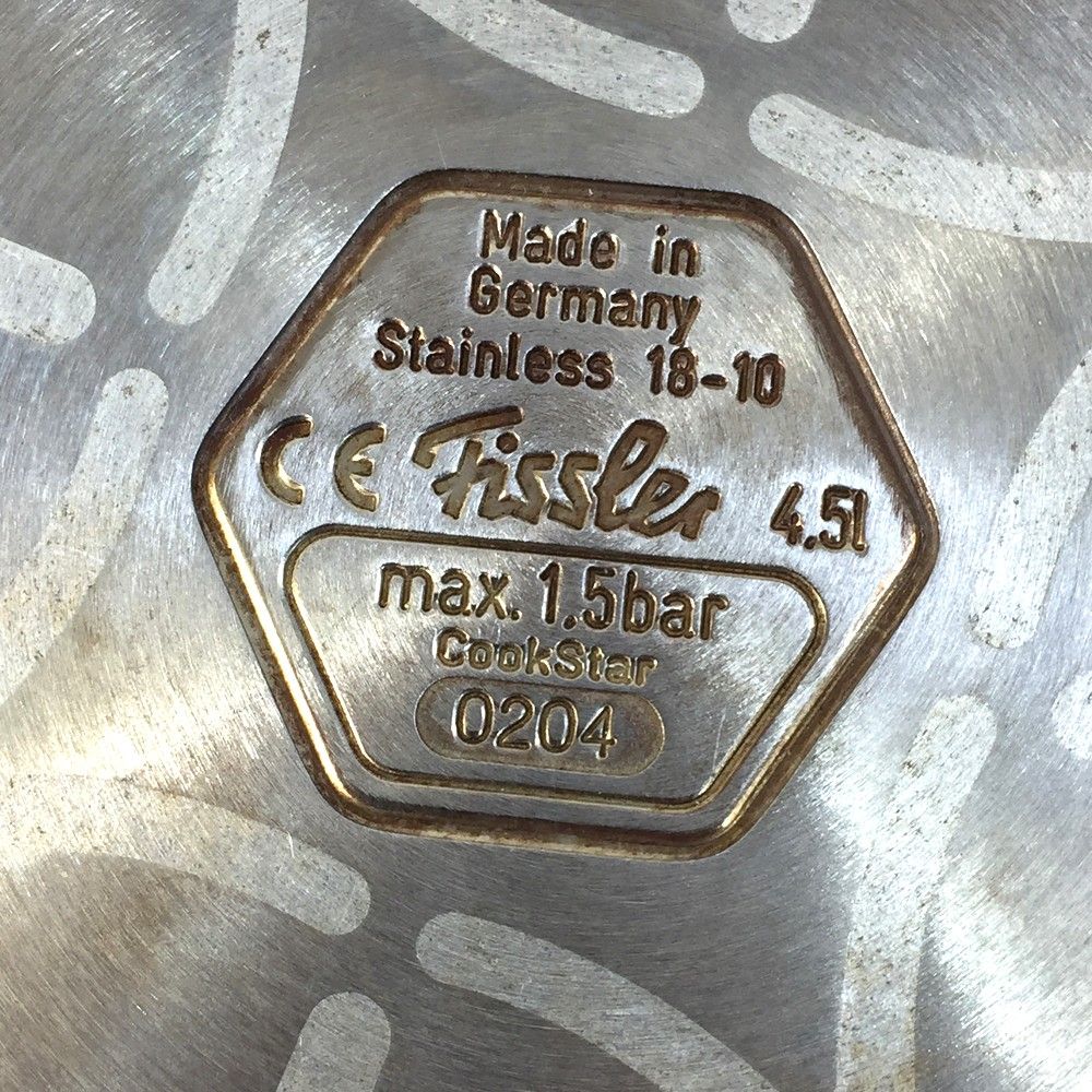 FISSLER フィスラー 圧力鍋 18/10ステンレス 4.5L ドイツ製 調理器具