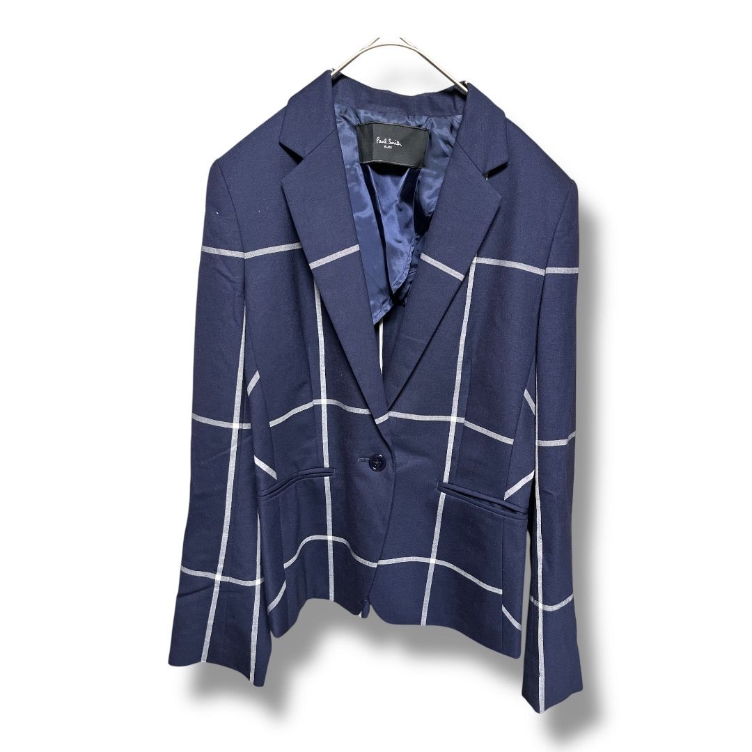Paul Smith レディース　ネイビー チェック柄 スーツ サイズ38 Paul smith BLACK ポールスミスブラック チェック柄 パンツスーツ