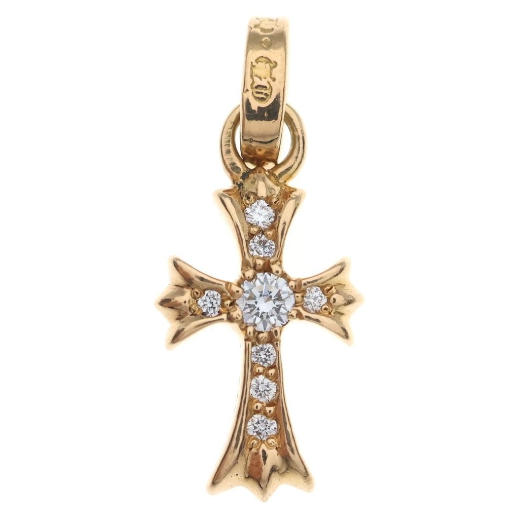 CHROME HEARTS (クロムハーツ) 22K CRS BBYFAT P/DIA ベイビーファットクロス PAVEダイヤ ペンダントトップ ゴールド BCA035