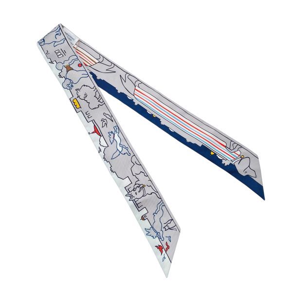 ○ 美品 エルメス HERMES ツイリー スカーフ パリジャンの犬 Les