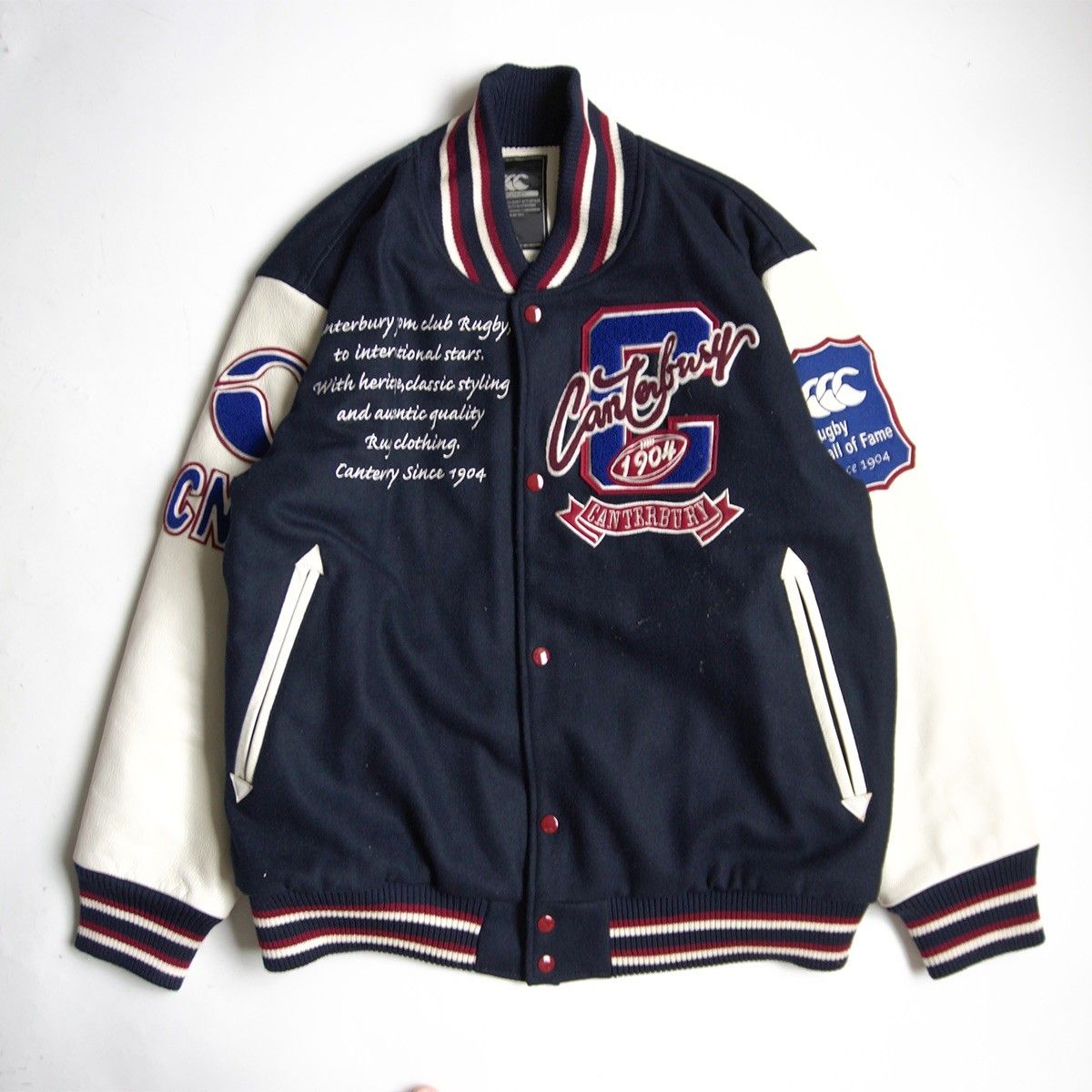 美品/ビッグサイズ】CANTERBURY【フルデコ レザー スタジャン】3L