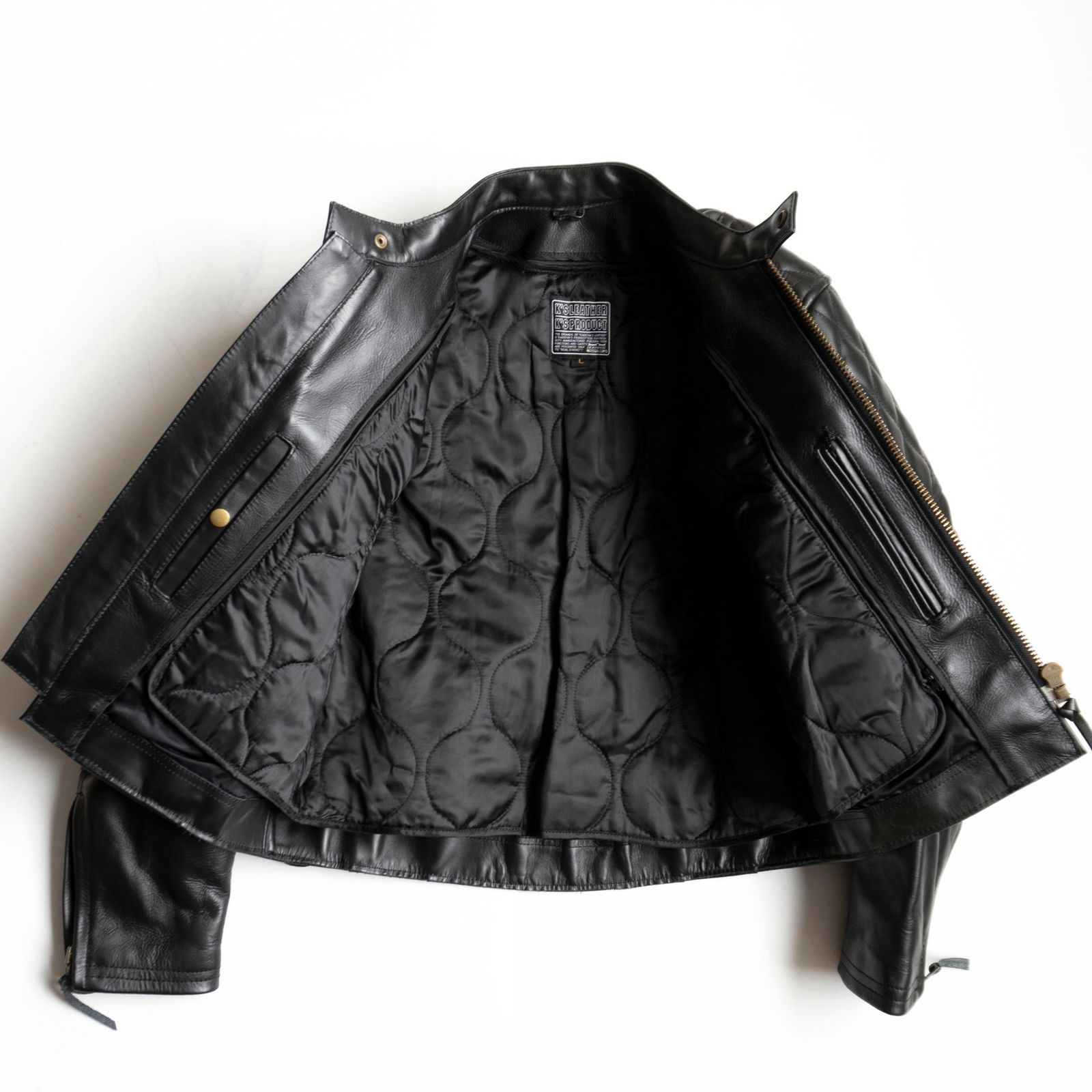 美品】KADOYA【EVO パデッド シングルライダースジャケット】 L カドヤ