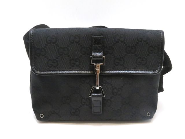 GUCCI グッチ GGウエストバッグ キャンバス/レザー 92543 ブラック