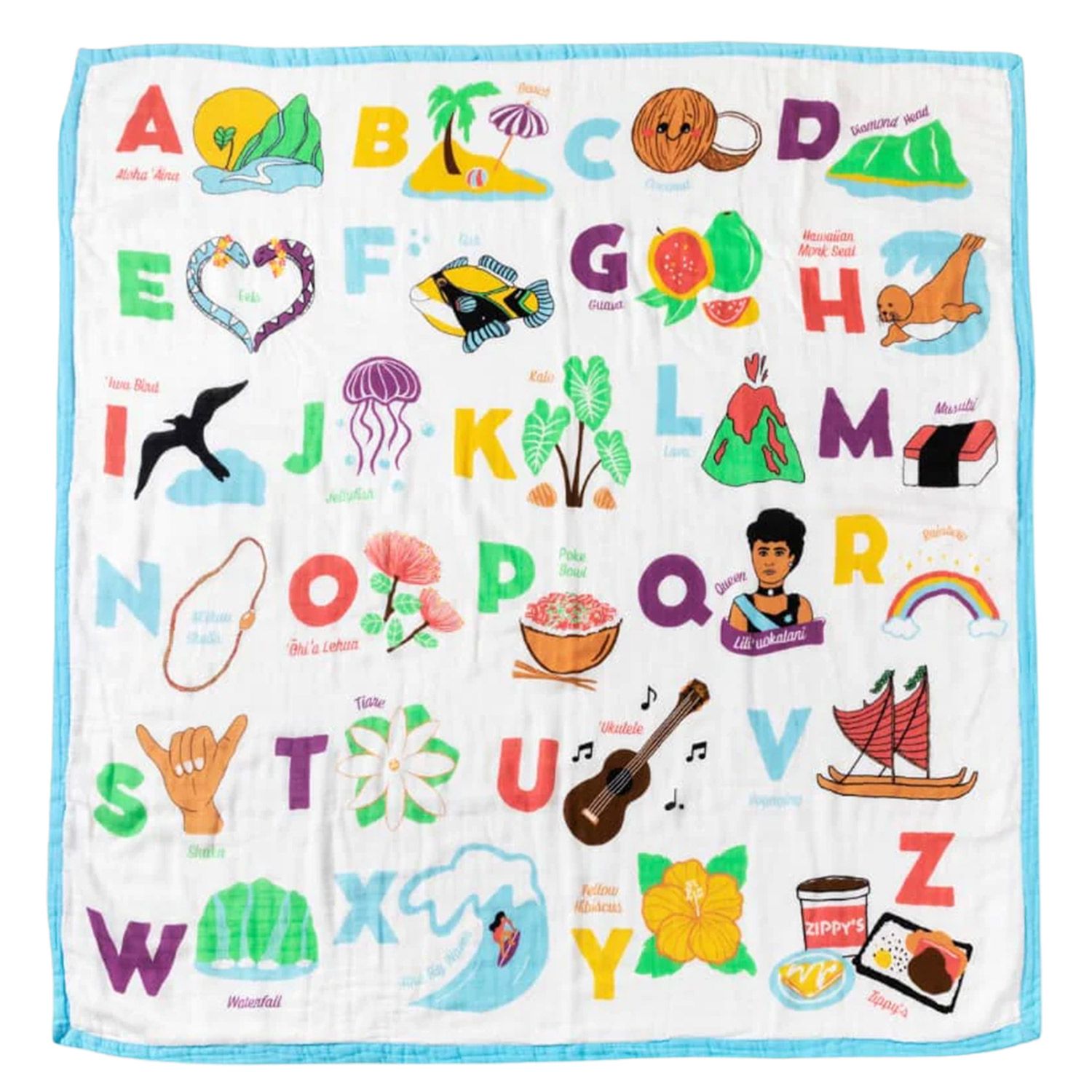 CocoMoon ココムーン ブランケット キルト 大判 ベビー 赤ちゃん QUILT 460100200102、HAWAII KINE ABCS