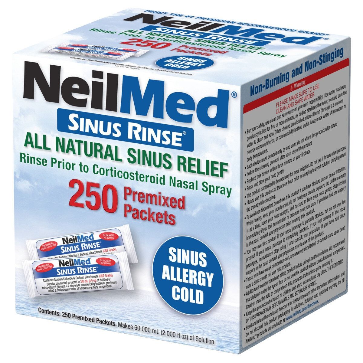NeilMed ニールメッド鼻洗浄 サイナスリンス リフィル 250包 粉末 鼻