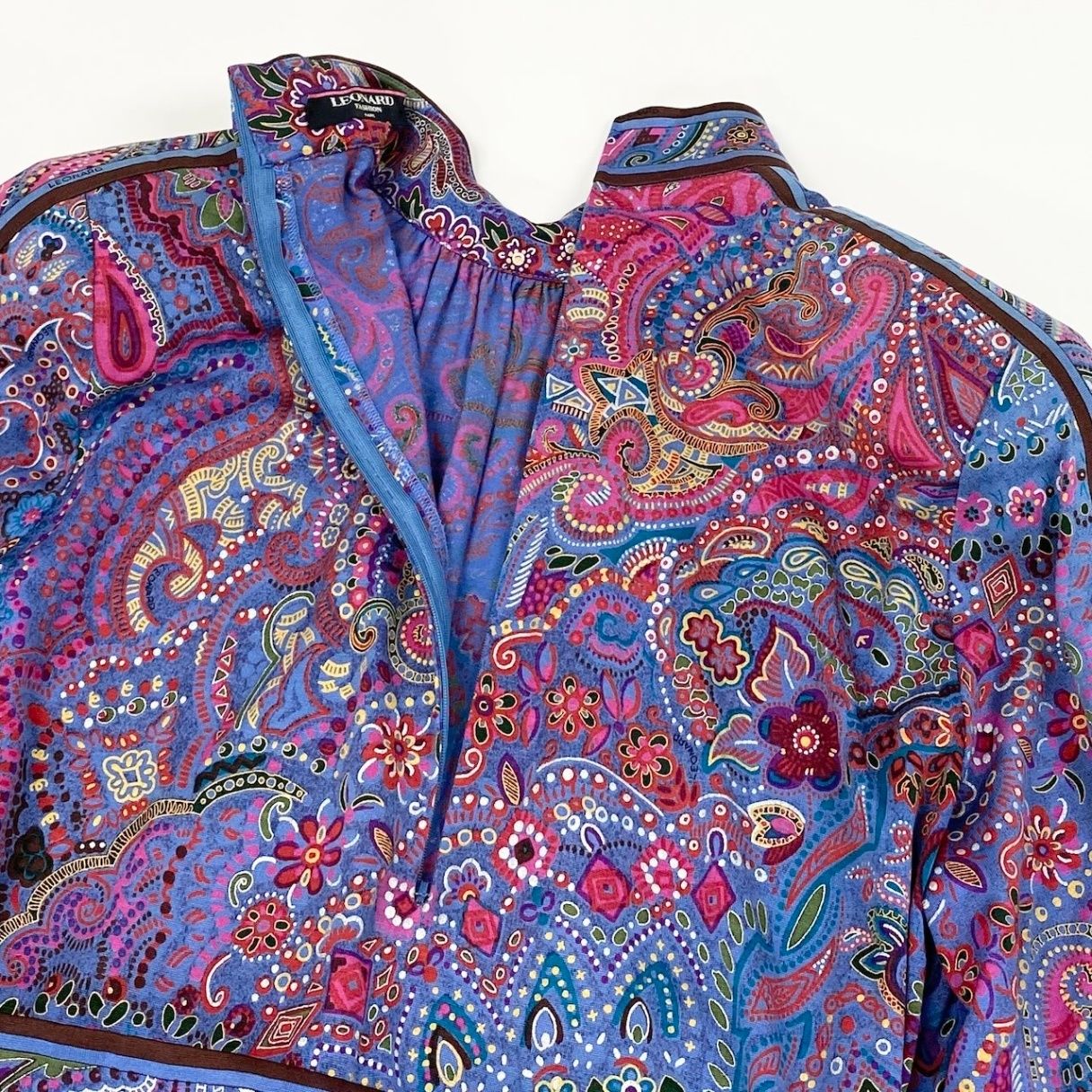 65d16 LEONARD FASHION レオナール ロングワンピース 総柄プリント