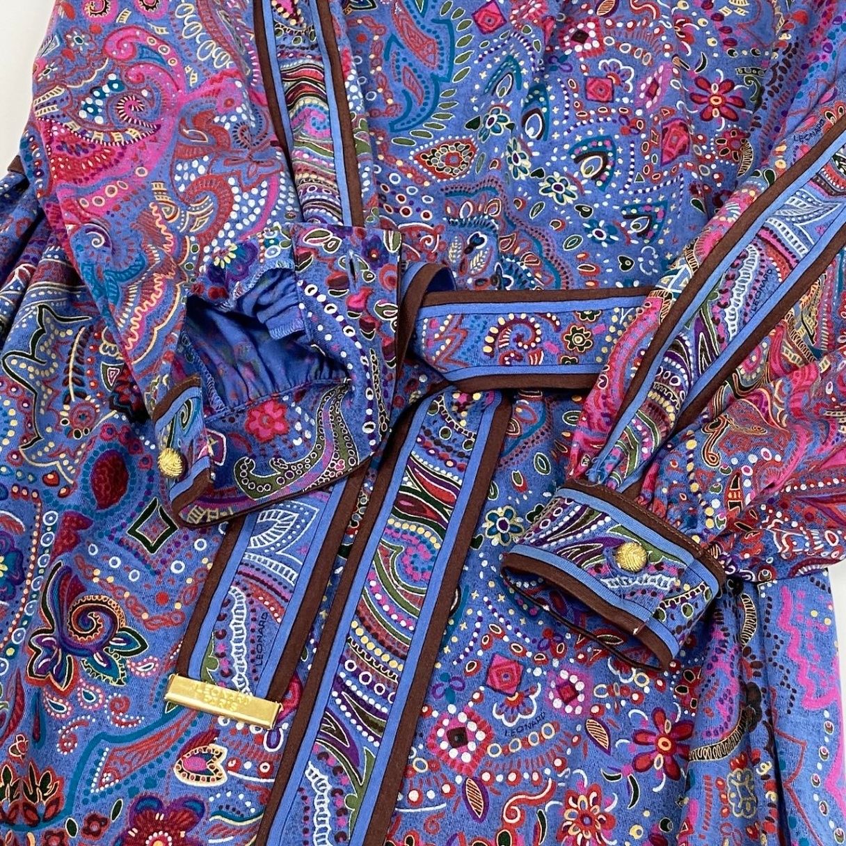 65d16 LEONARD FASHION レオナール ロングワンピース 総柄プリント