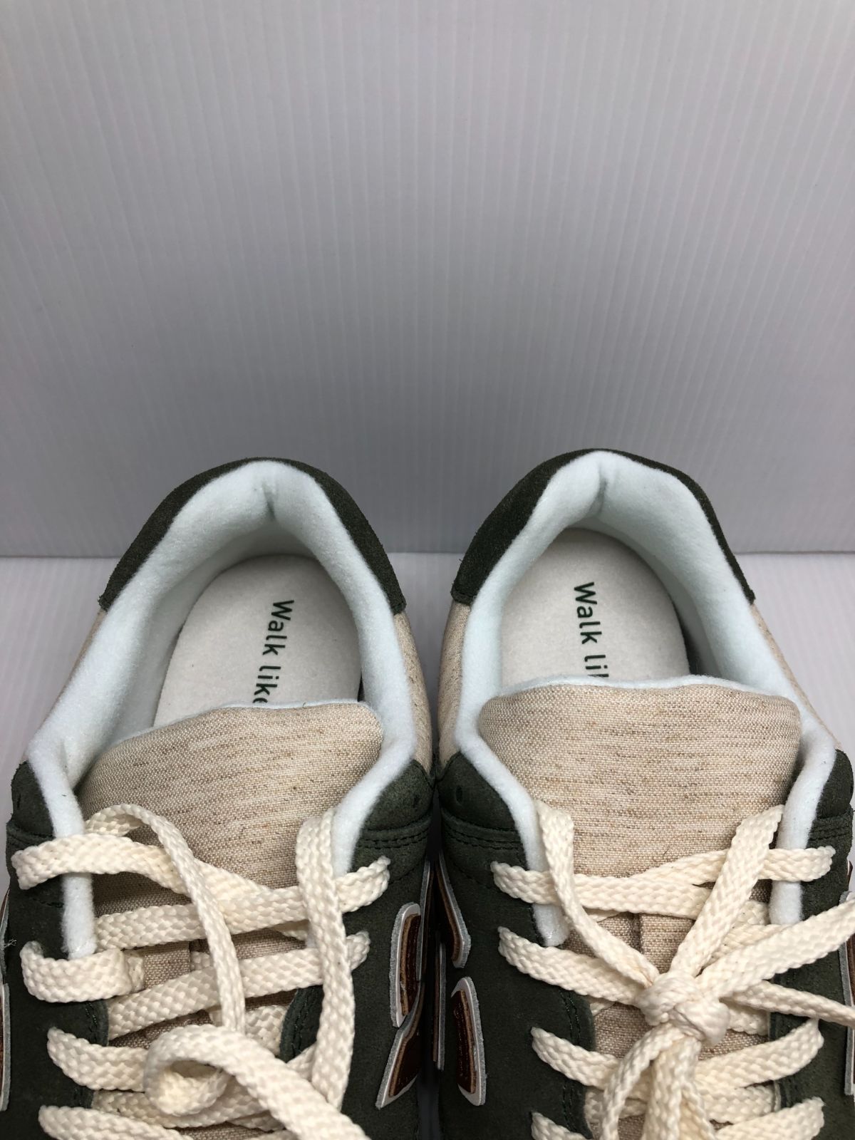 SANGACIO にゅ〜ず『Linen×Olive 』スニーカー SANGACIO にゅ～ず Linen × olive スニーカー - メルカリ
