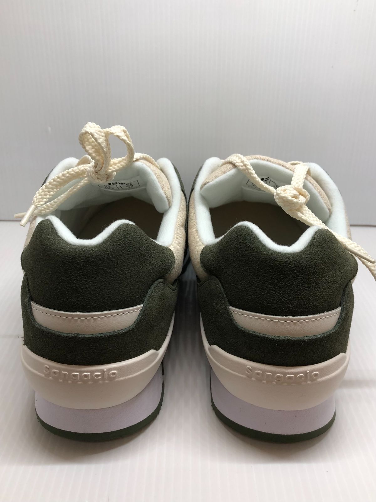 SANGACIO にゅ～ず Linen × olive スニーカー - メルカリ
