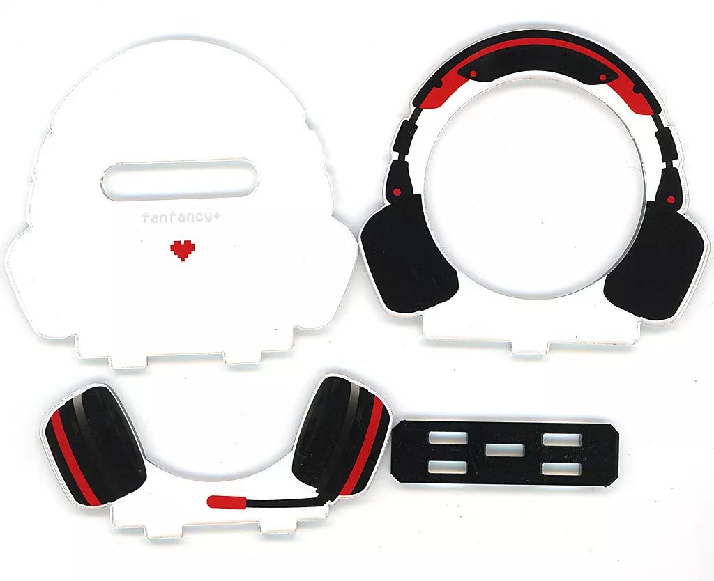 [Used] Display/Custom Item Black x Red Acrylic Can Badge Stand Gaming Headphone “Chara Fukuji Online Apicolle #わたしの推しがいちばん Gaming” C-4 Award