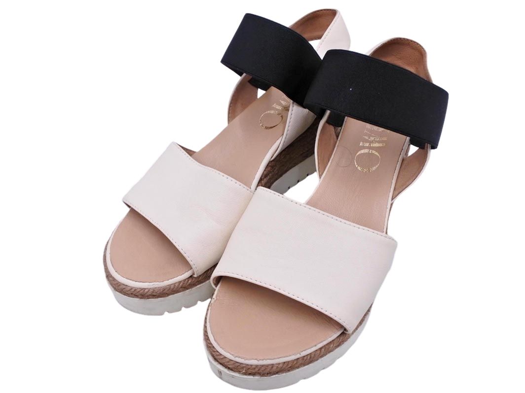 【新品未使用】Gaimo ウェッジソールサンダル　厚底 24〜24.5 38 GAIMO ガイモ レザー ウェッジソール サンダル size38（24～24.5cm