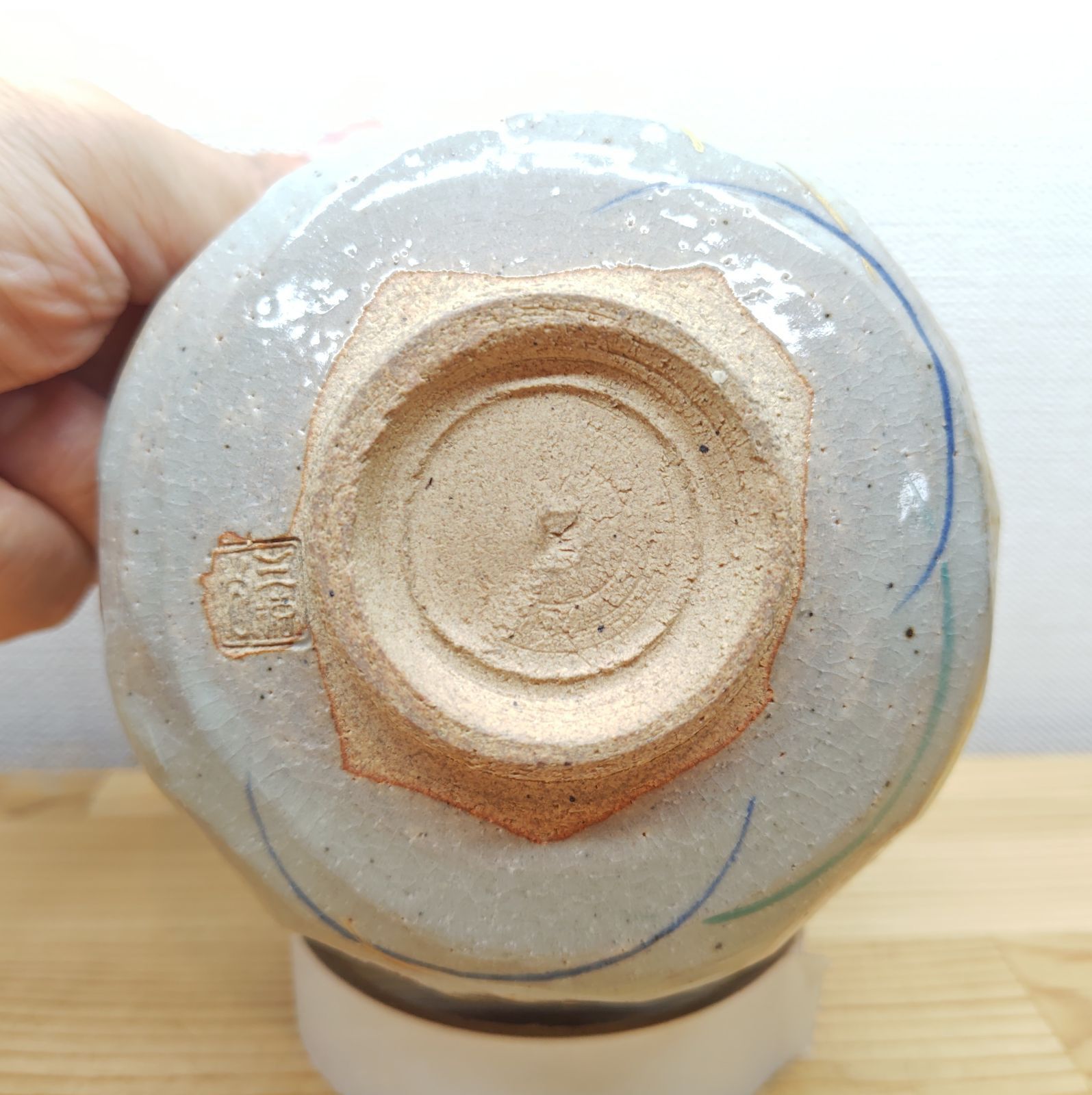 逢絢亭・中古品】茶道具 茶碗 京焼 乾山写 武蔵野の絵 三徳窯 平安尚