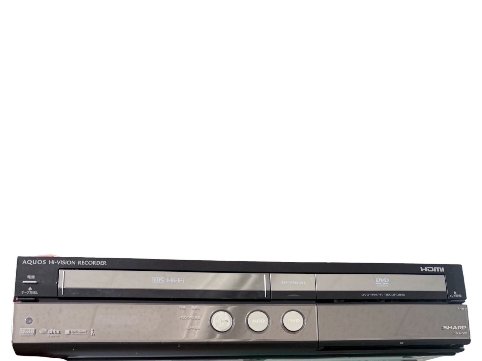 通電確認済/ジャンク】SHARP AQUOS 一体型レコーダー DV-ACV52