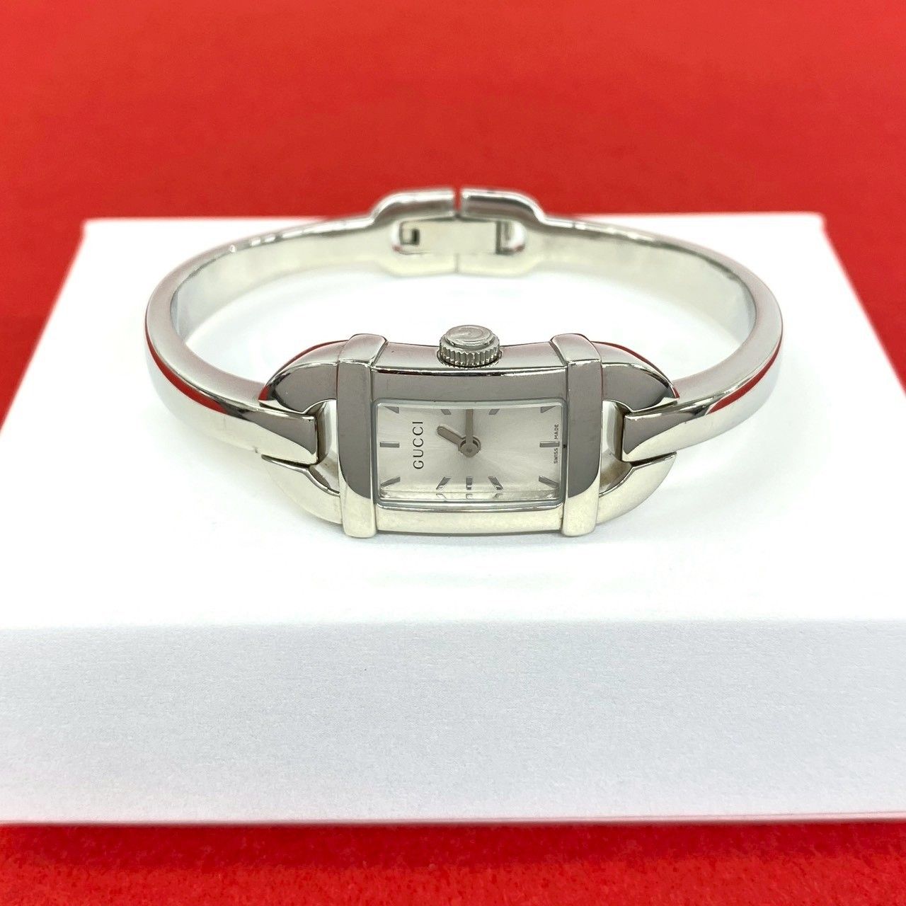 稼働品 極 美品 GUCCI グッチ 6800L バングルウォッチ ステンレス