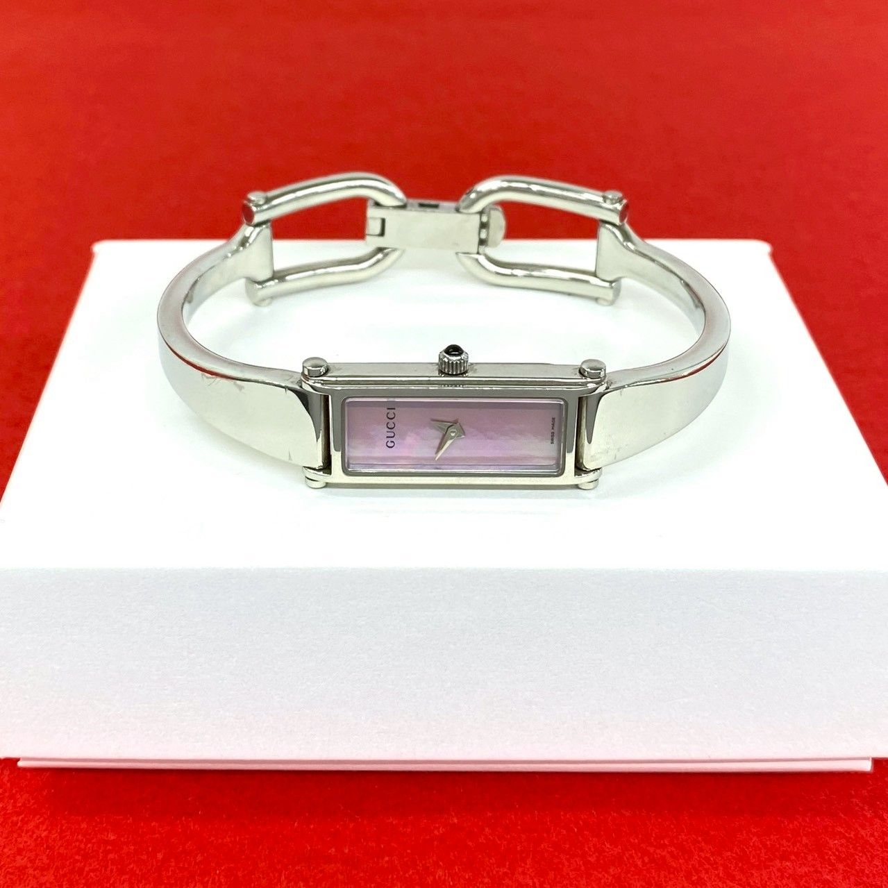 稼働品 極 美品 GUCCI グッチ 1500L バングルウォッチ ステンレス
