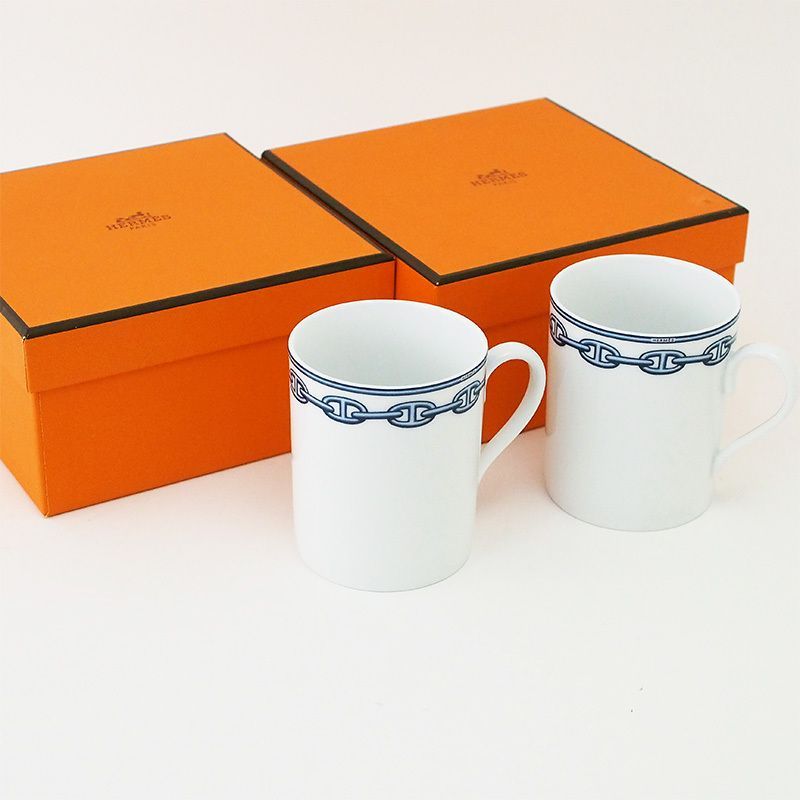 エルメス HERMES シェーヌダンクル マグカップ 2個セット 箱付 - メルカリ