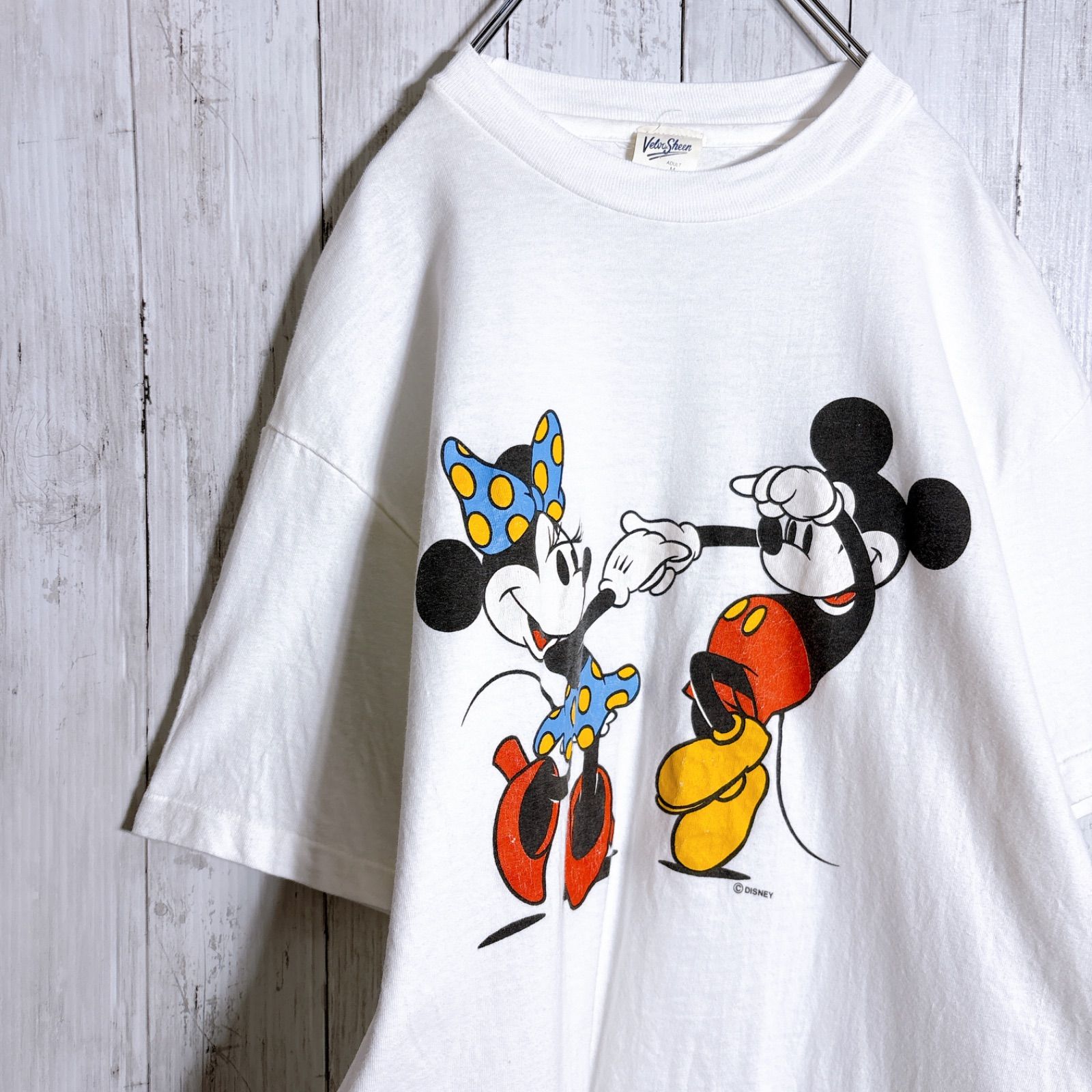 人気キャラクター】90s Vintage Velvasheen DISNEY T-shirt ディズニー