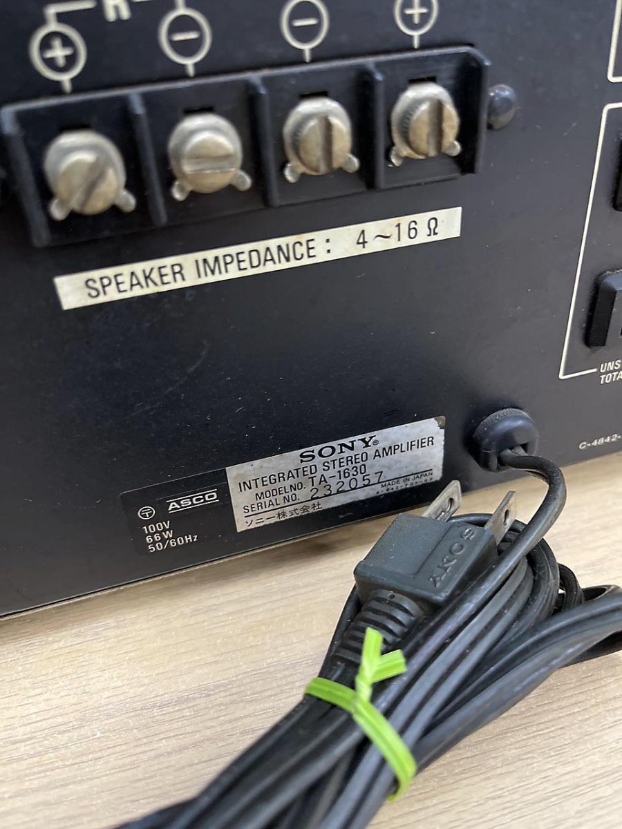 ジャンク品】 SONY ソニー プリメインアンプ オーディオ機器 TA-1630