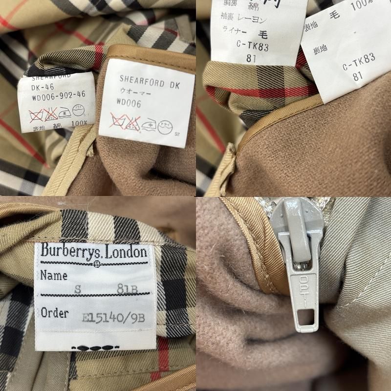 美品 BURBERRY バーバリー　現行タグ ステンカラーコート 取外可ライナ− バーバリーズ 80年代 ビンテージ ステンカラー コート ライナー