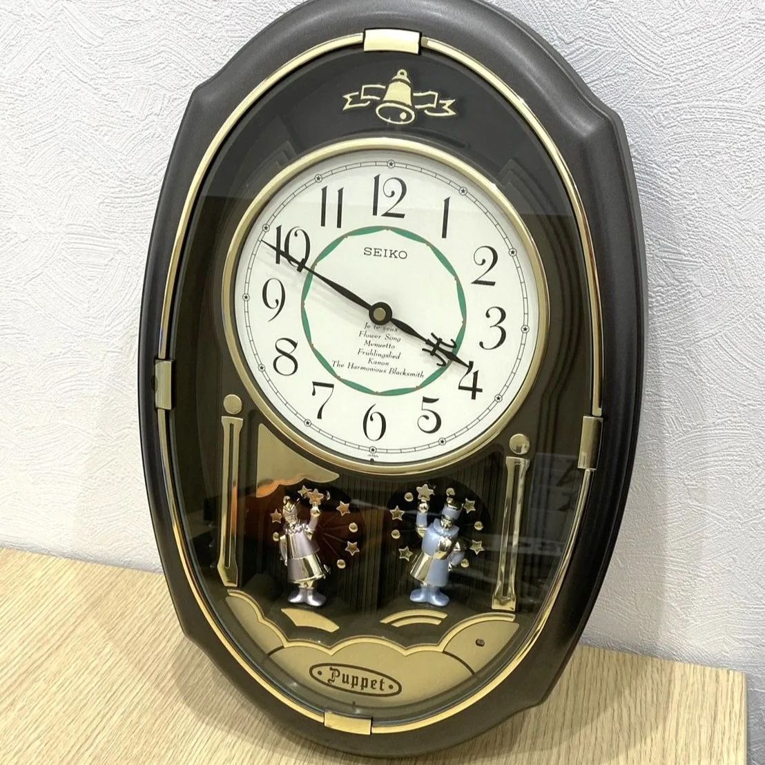 稼働】SEIKO Puppet セイコー パペット オーバル型 掛け時計 メロディ