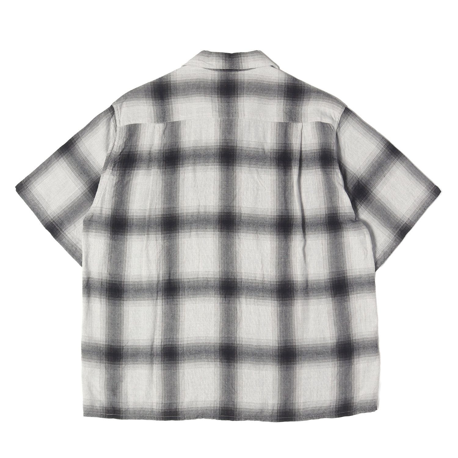 wackomaria 23FW レーヨン　オンブレチェックシャツ　Mサイズ　白黒 美品】WACKO MARIA ワコマリア シャツ ホワイト ブラック 白黒 サイズ
