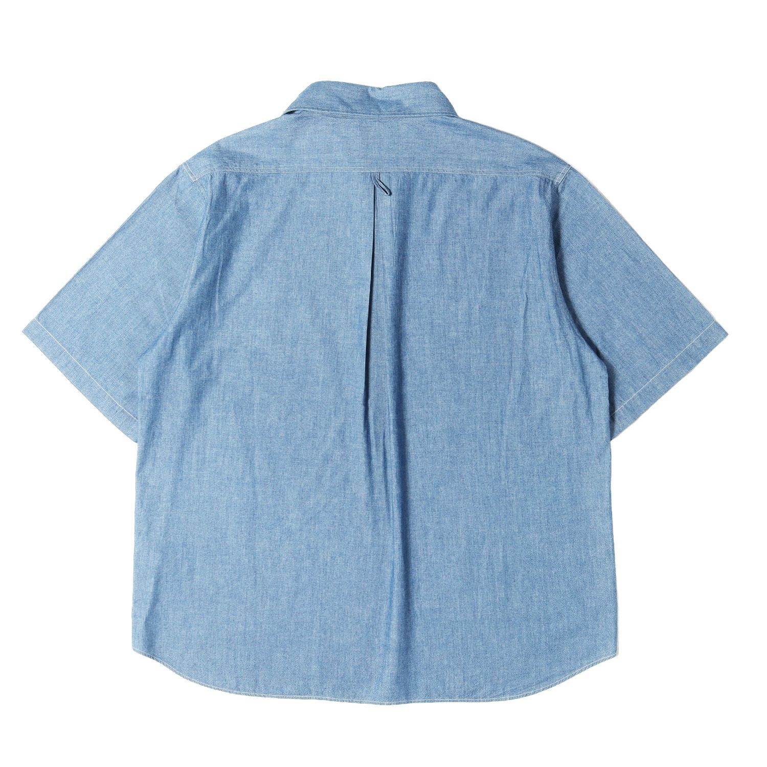 美品】DANTON ダントン シャツ ネイビー 紺 サイズ:44(XL) 21SS 丸えり