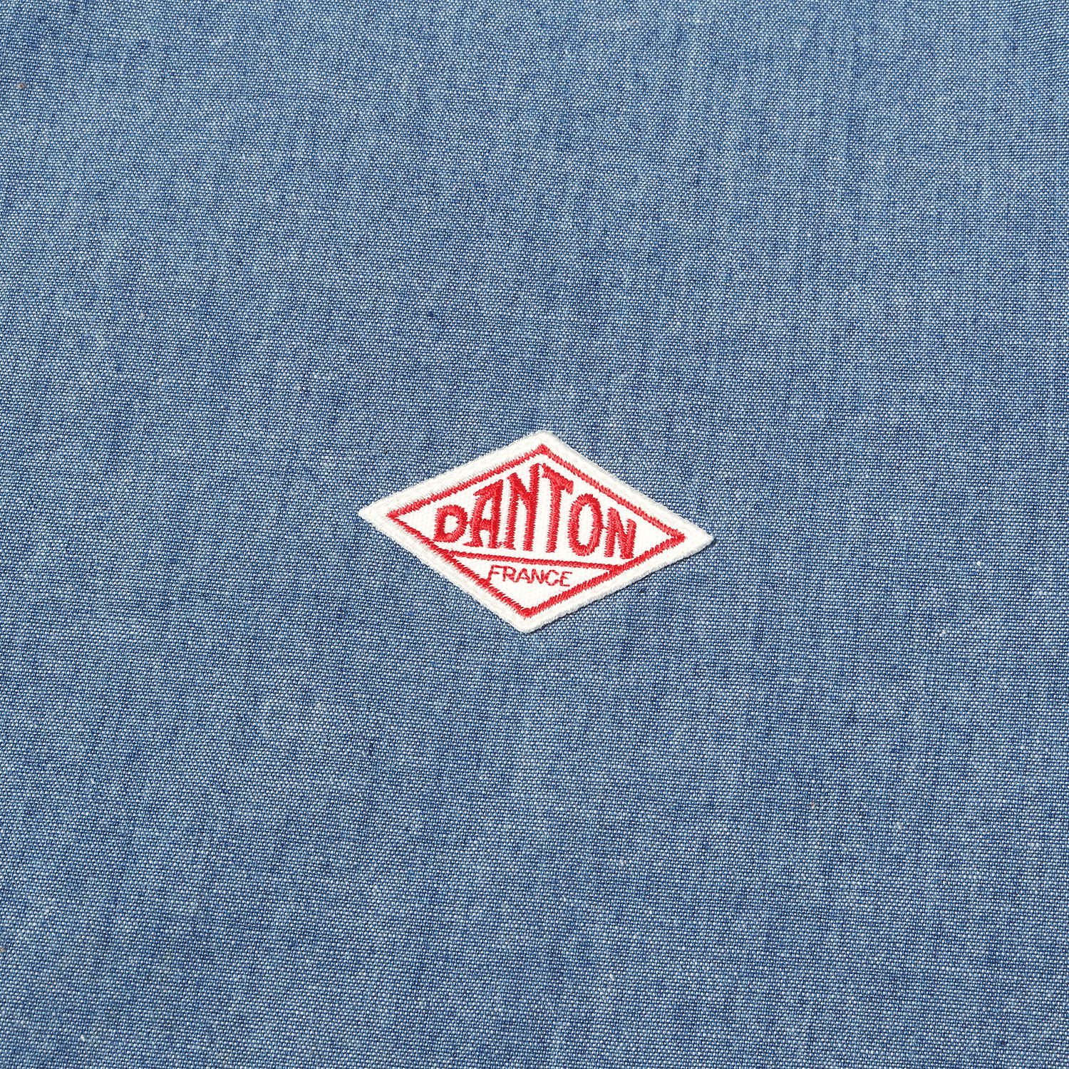 美品】DANTON ダントン シャツ ネイビー 紺 サイズ:44(XL) 21SS 丸えり