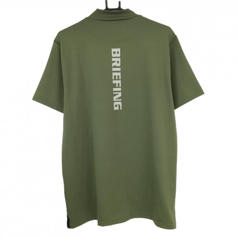 超美品】ブリーフィング 半袖ハイネックシャツ カーキ×白 後ロゴ