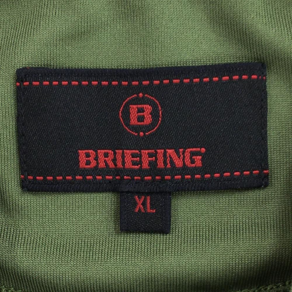 超美品】ブリーフィング 半袖ハイネックシャツ カーキ×白 後ロゴ