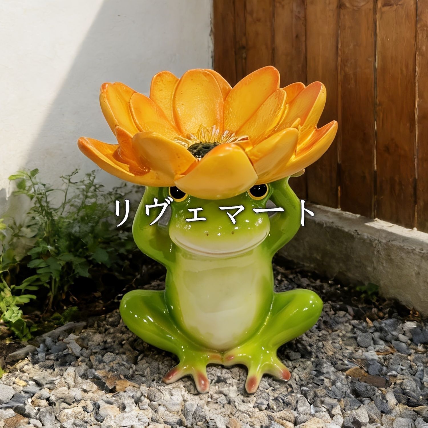 置物 オブジェ ガーデンオーナメント 花を持ち上げているカエル かえる 屋外 屋内 室内 インテリア 玄関 リビング ダイニング 装飾 庭 ガーデニング 装飾 ガーデン 可愛い ギフト インテリア用品 贈り物 雑貨 鉢植えにもA03