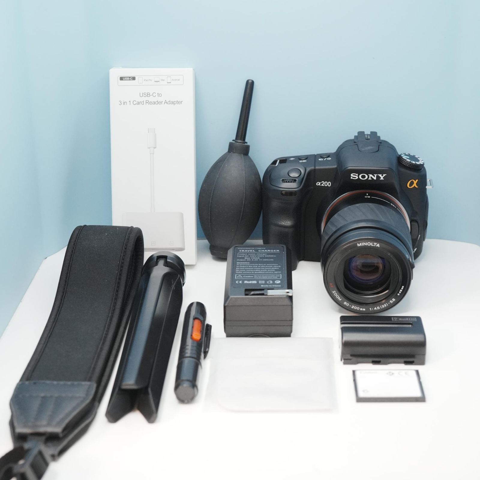 SONY α200 DSLR-A200 一眼レフ スマホ転送OK フルセット 美品 a6706 