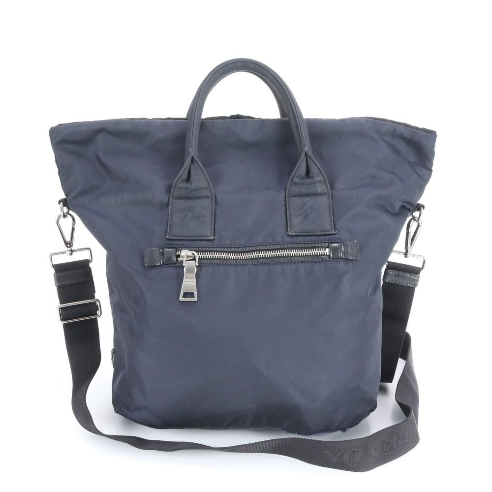 PRADA プラダ リバーシブル トートバッグ ナイロンレザー ブラック 
