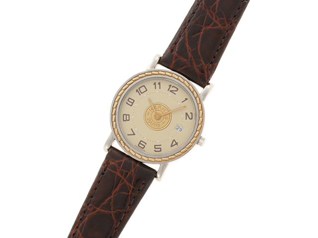HERMES エルメス ウォッチ セリエ【205】 時計 SE4.220 腕時計 本革/GP
