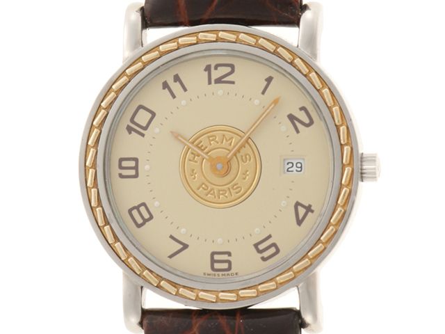 HERMES エルメス ウォッチ セリエ【205】 時計 SE4.220 腕時計 本革/GP
