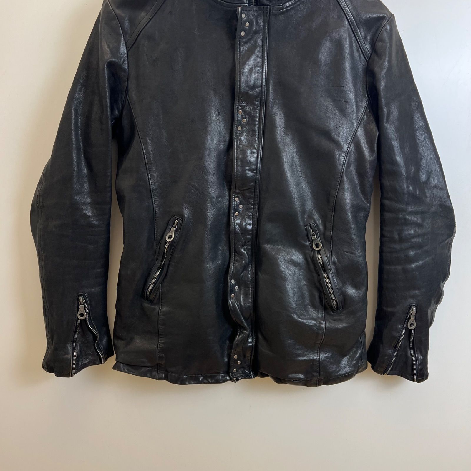 ISAMU KATAYAMA BACKLASH 2010aw archive Leather zip hoodie 2 M 1152
