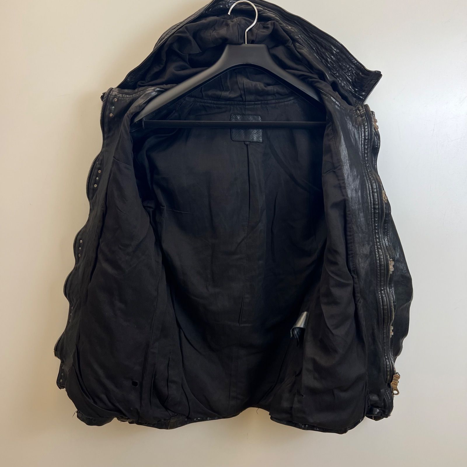 ISAMU KATAYAMA BACKLASH 2010aw archive Leather zip hoodie 2 M 1152