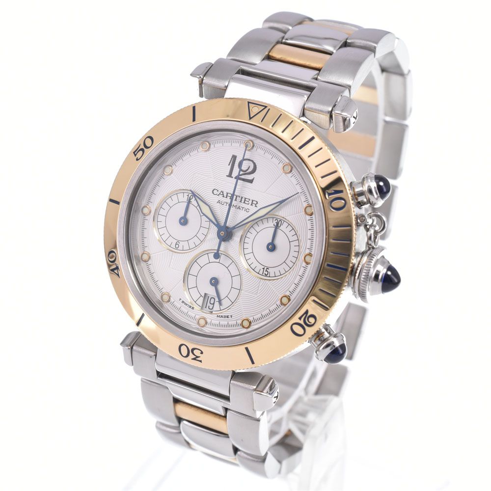 カルティエ CARTIER W31036T6 パシャ SS/K18YG シルバー 自動巻き