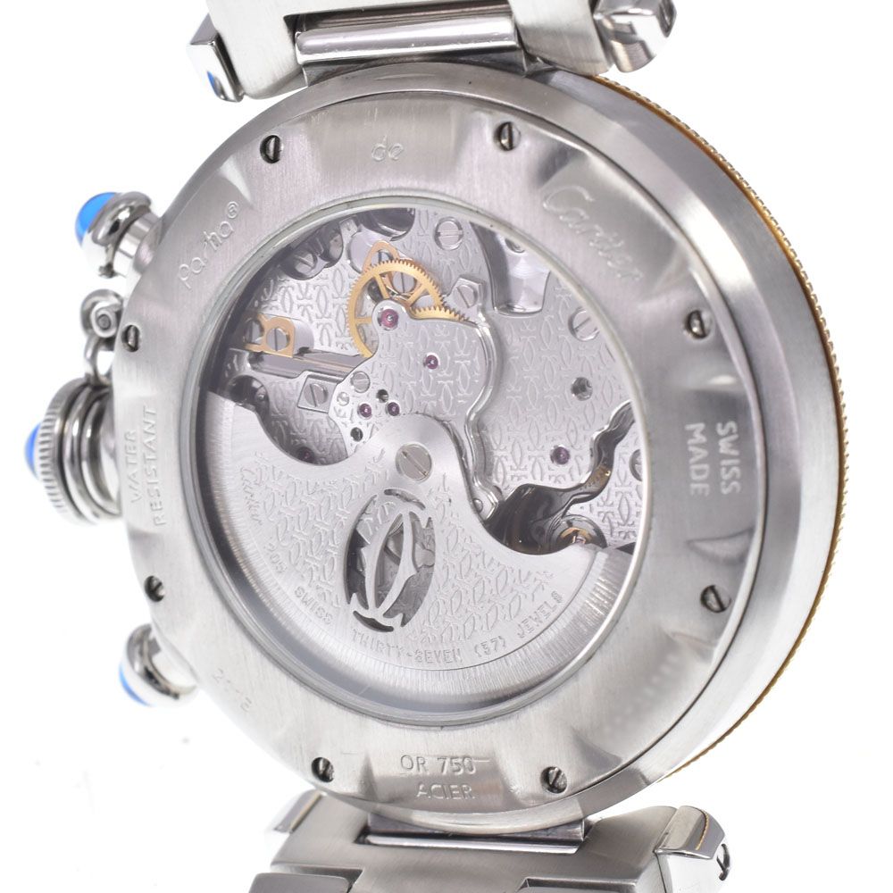 カルティエ CARTIER W31036T6 パシャ SS/K18YG シルバー 自動巻き