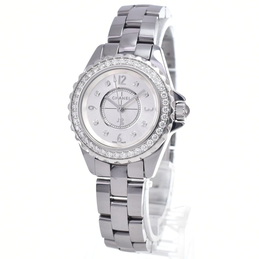 シャネル CHANEL H3402 J12 ダイヤモンド シルバー クォーツ