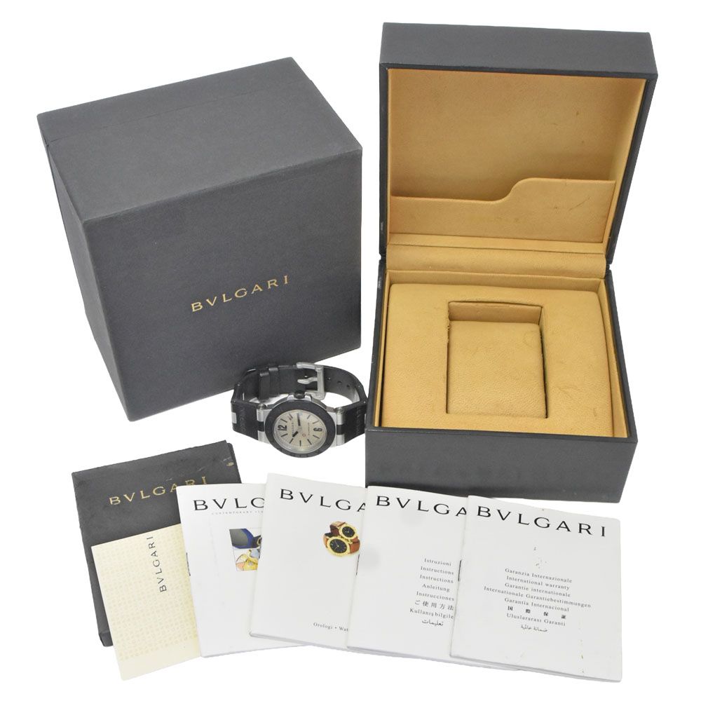 ブルガリ BVLGARI AL38TA アルミニウム シルバー 自動巻き メンズ 良品