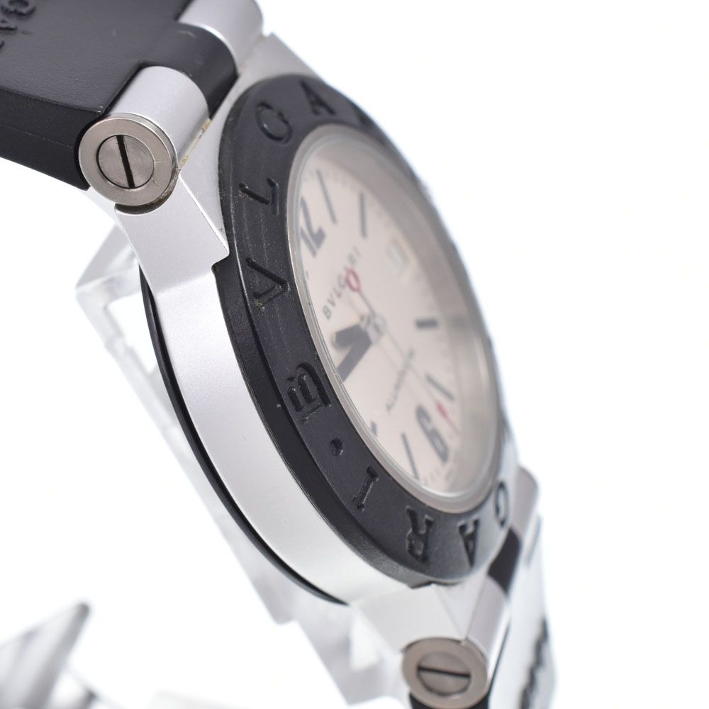 ブルガリ BVLGARI AL32TA アルミニウム デイト シルバー クォーツ ユニ